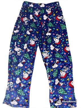 Adult Holiday Snoopy Pajama Pants - Blue SZ MED